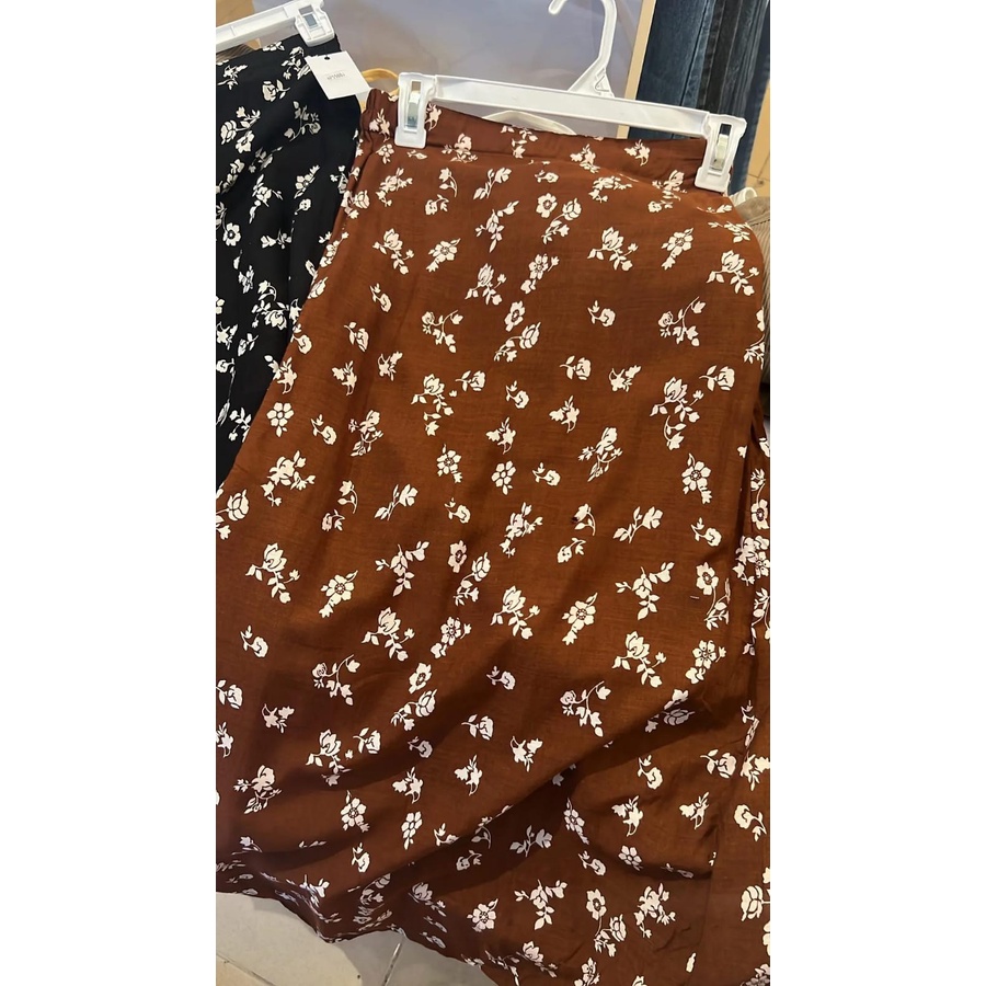 SKIRT POLKA-flower brown