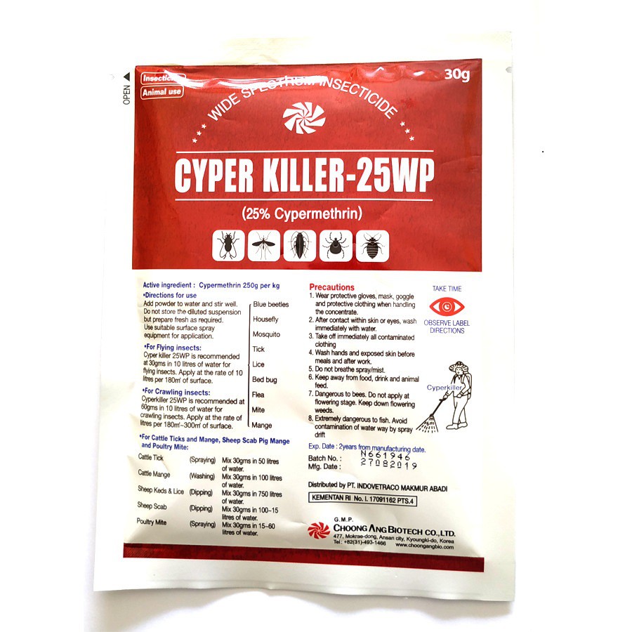 Cyperkiller 25 WP ORIGINAL 30g Pembasmi Serangga Cyper Killer ASLI