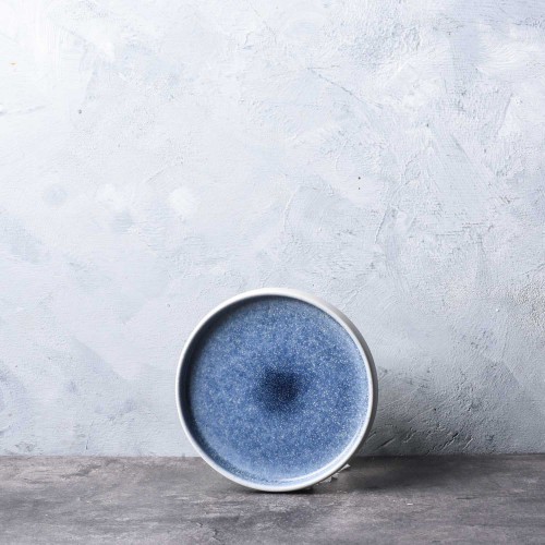 Brewsuniq - Ravenna Blue High-rim Plate 5" / Piring Makan Keramik Jepang