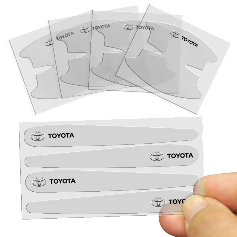 8pcs Stiker Pelindung Gagang Pintu Mobil Transparan Untuk Toyota Vios Yaris RAV4 Corolla CHR Camry Avanza