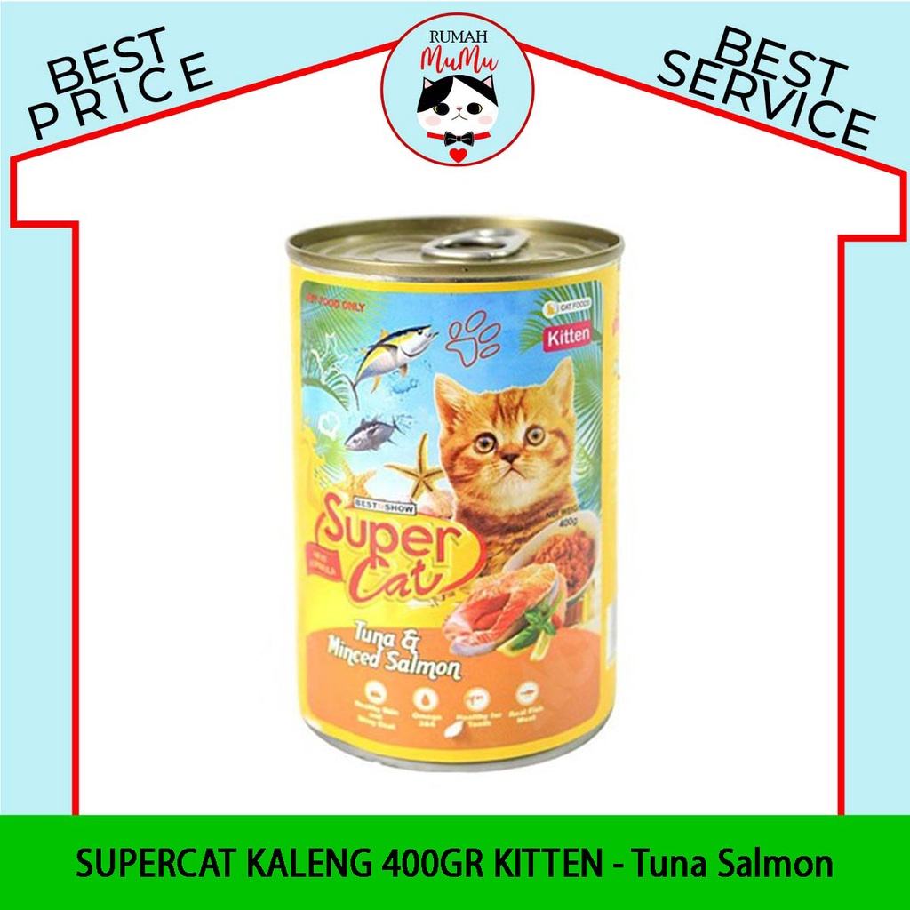MAKANAN BASAH KALENG ANAK KUCING PREMIUM SUPERCAT 400gr