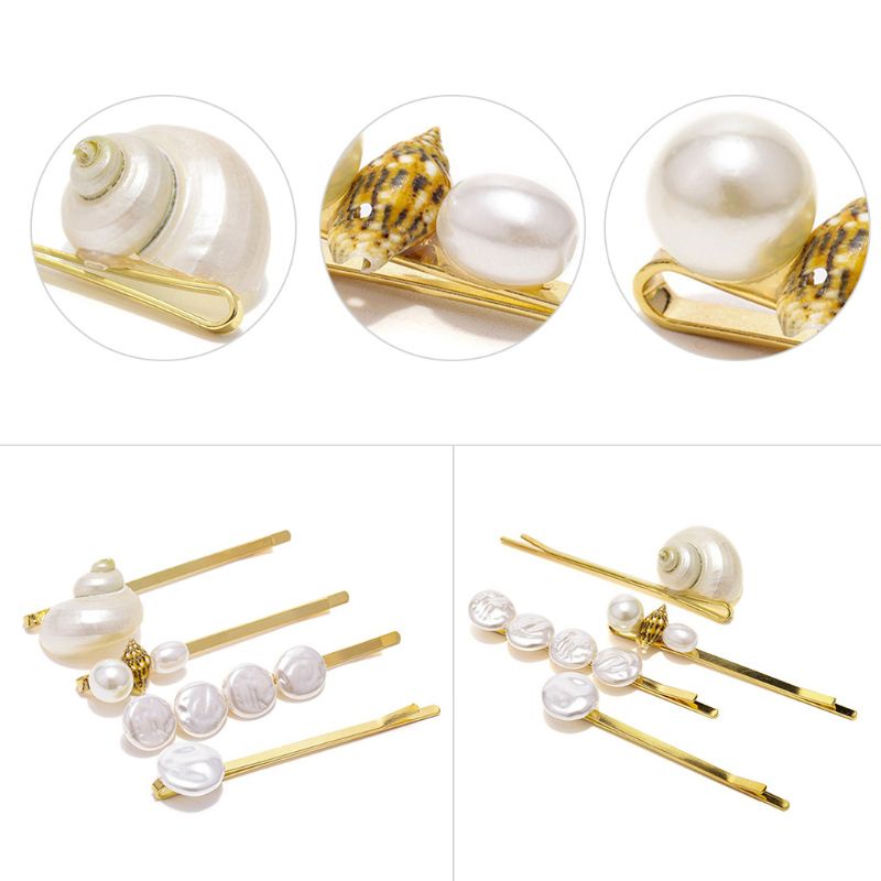 Siy 4pcs / Set Jepit Rambut Bahan Alloy Gaya Retro Untuk Wanita