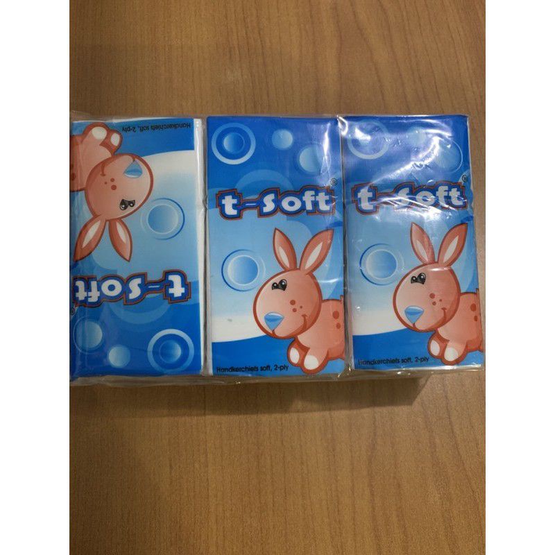 tissue saku merek t-soft 2 ply.