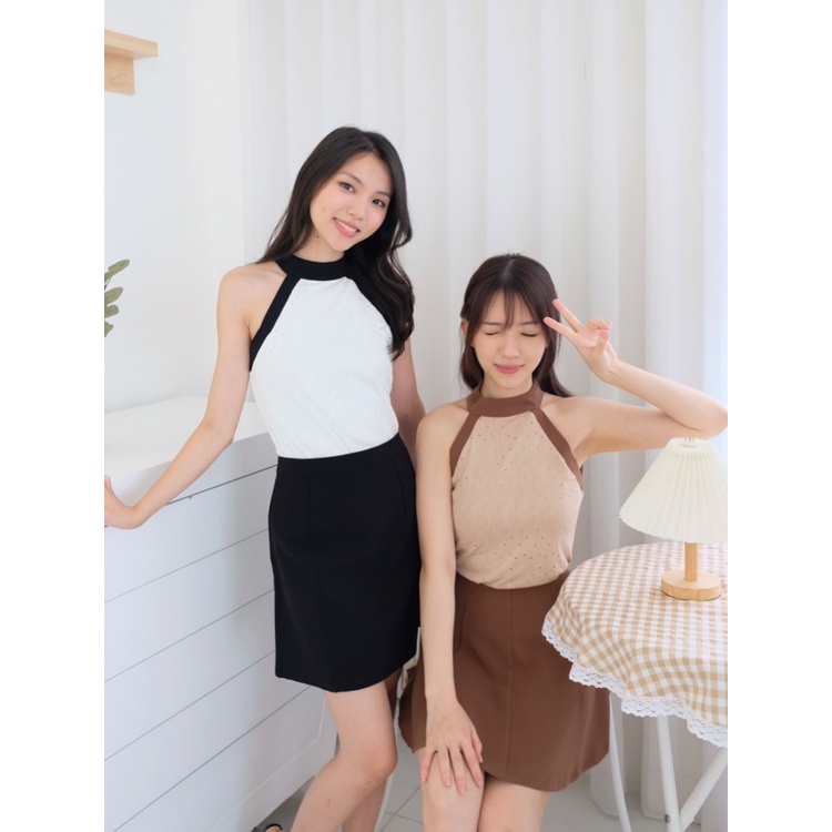 Kadaka T-0477 Halter Neck Top Embroidery