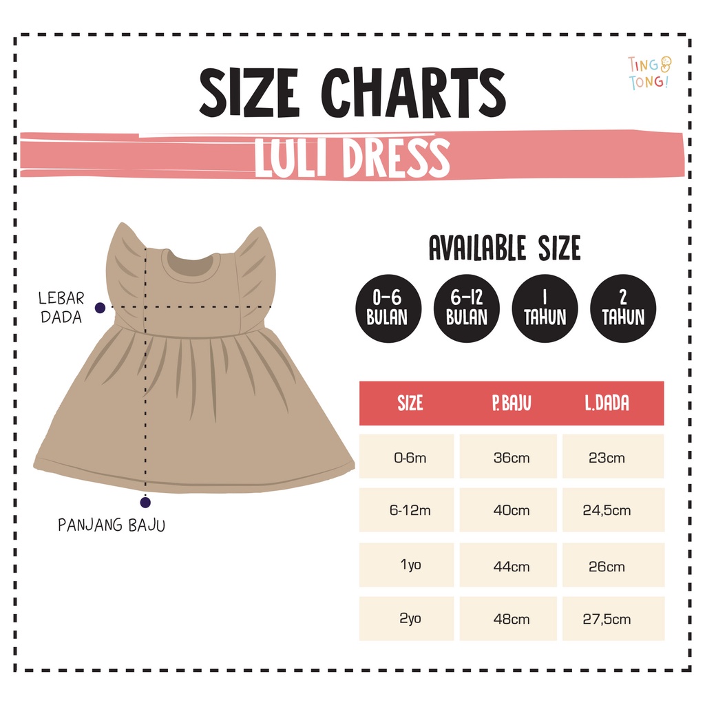 TINGTONG - Luli Dress Jumper Bayi Perempuan - Baby Dress Ruffle