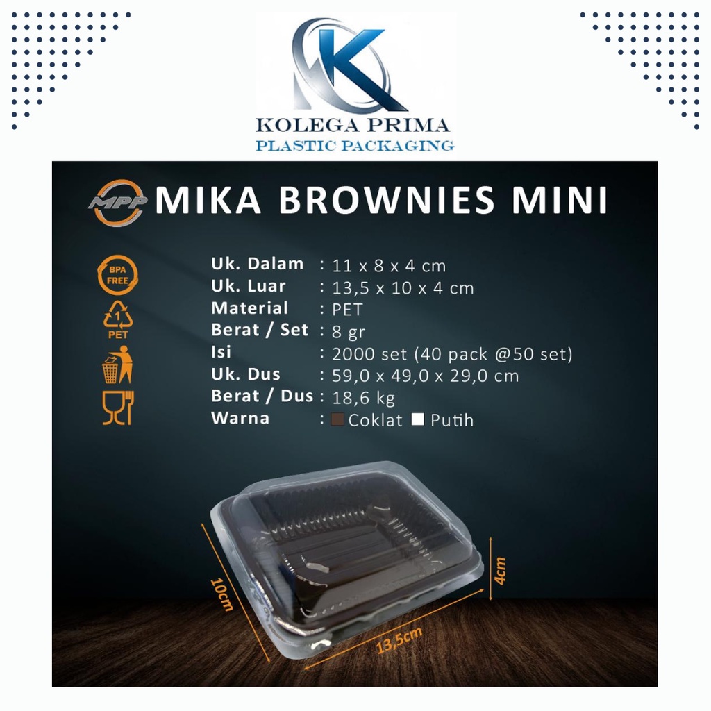 MIKA BROWNIES MINI/ MIKA BROWNIES MURAH ISI 50PCS