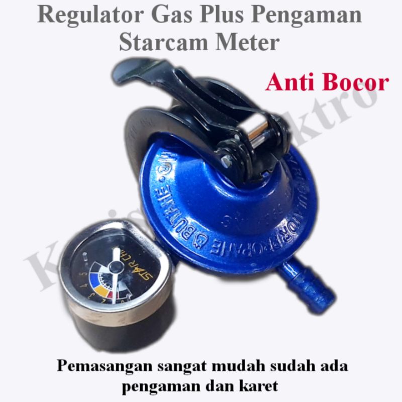 Regulator Gas Plus Pengaman Low  presure Starcam