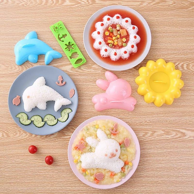 Cetakan Nasi Bunny Set 4 in 1 Karakter Lucu Ukuran Besar