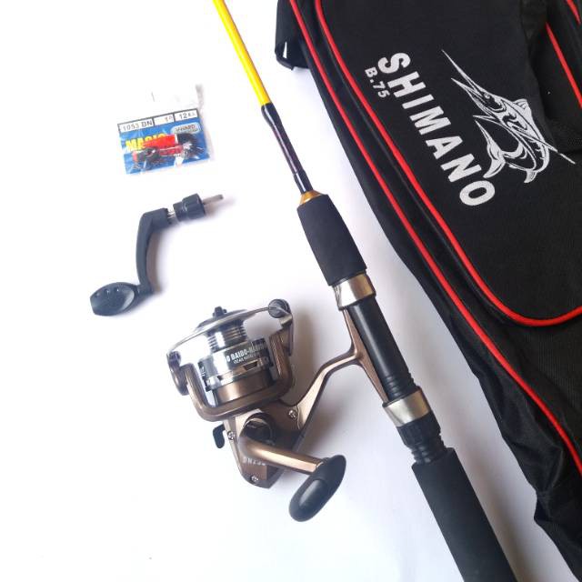 ALAT PANCING  Set Pancing Kolam Daido Spool Metal Joran kuning Buat pemancing