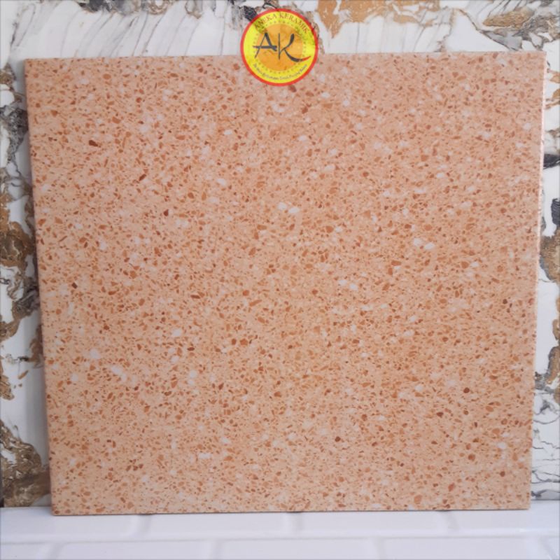 Keramik Lantai Kasar Matt Motif Terrazzo 40x40 Estonia Chocoa