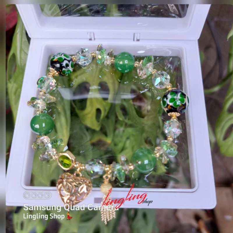 COD gelang batu kristal love, gelang batu kristal free BOX gelang batu kristal korea