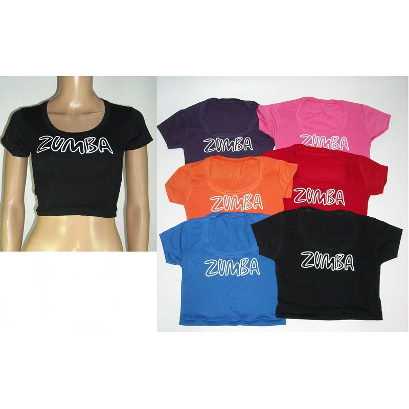 Kaos zumba setengah perut/croptop