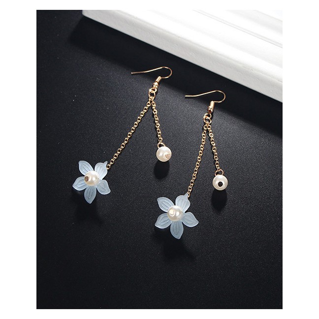 LRC Anting Gantung Fashion Flower Shape Decorated Earrings