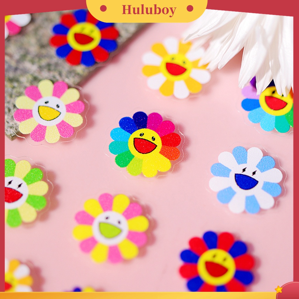 Huluboy Huluboy♡ Stiker Kuku Bentuk Bunga Matahari 3D Dengan Lem Belakang Untuk Manicure