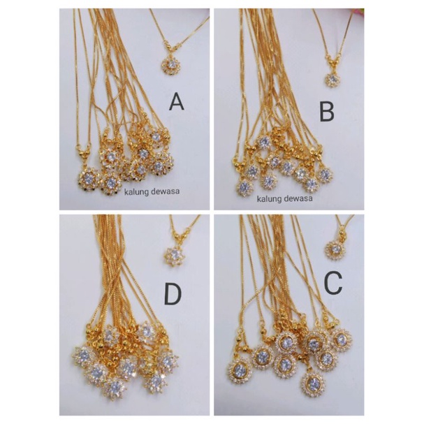 Rsdr098. Kalung xuping wanita lapis emas dgn mata zircon ukuran 45 cm koye