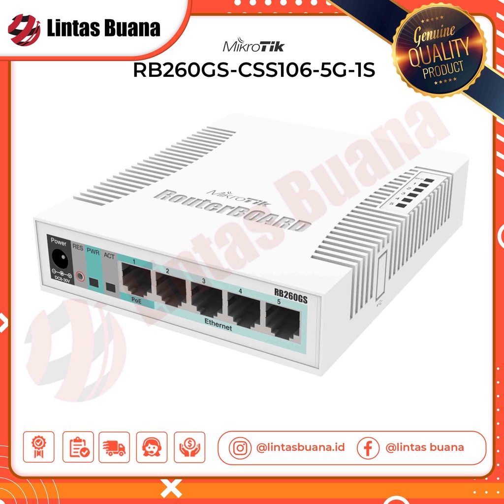 MikroTik Router Board RB260GS ( CSS106-5G-1S ) 1 unit