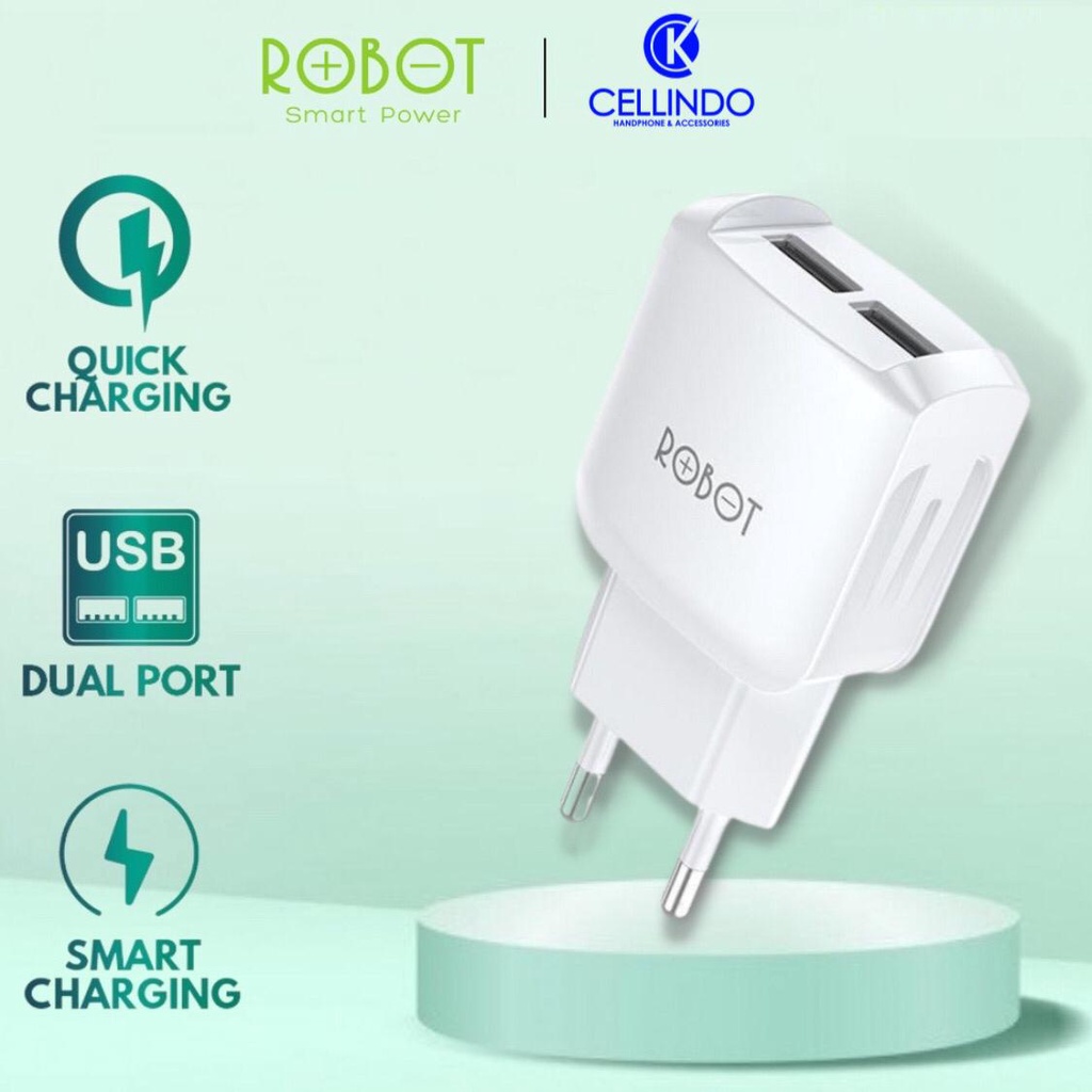 Charger ROBOT RT-K6 2.4A Dual USB (tanpa packing)