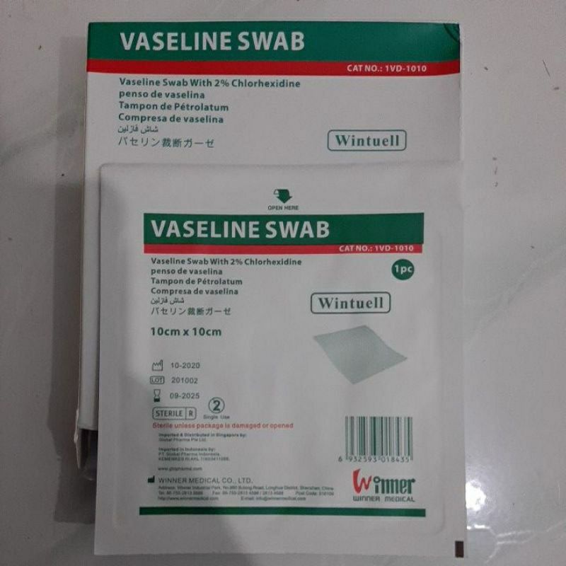 Vaseline Swab ( Wintuell) sejenis sufratulle / Sofratul / Sufratul, Daryatulle uk 10x10 1LEMBAR