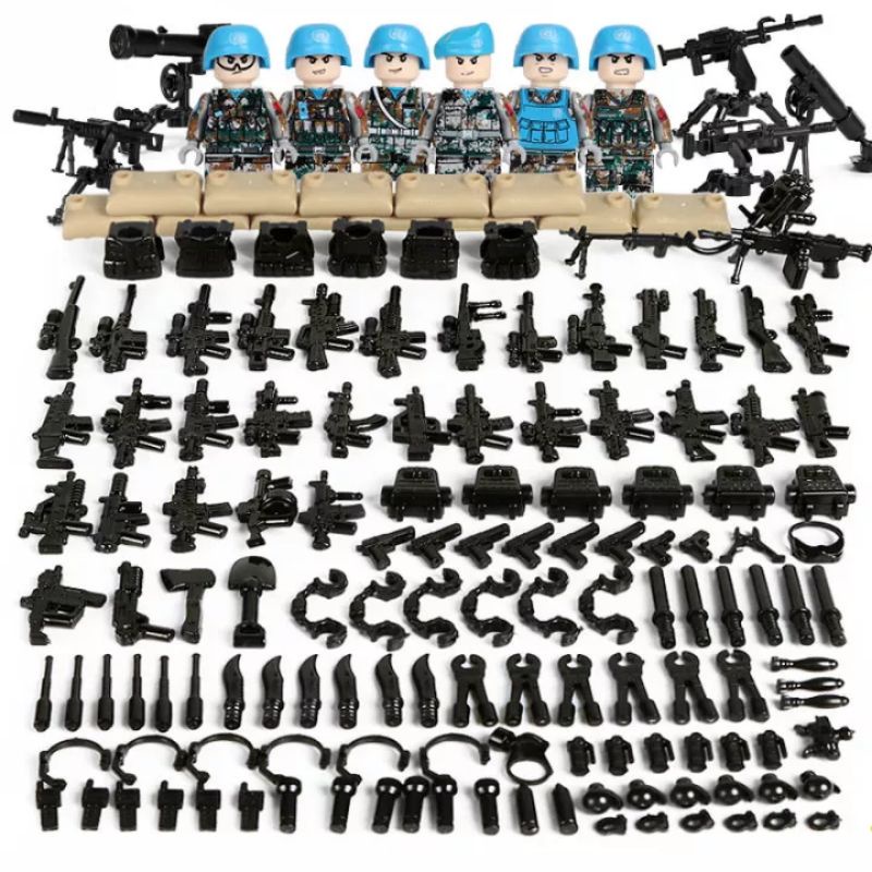 Lego Swat Set 6 Military Minifigure WW2 Pasukan Army Police Military Loki Ronin