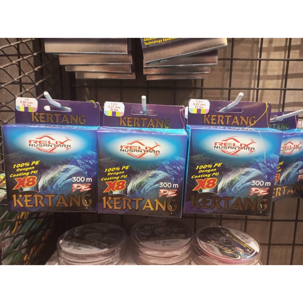 Senar Pancing RELIX NUSANTARA Kertang 300m X8 PE Braid Multi Colour Warna Warni Tali Alat Pancing Pa