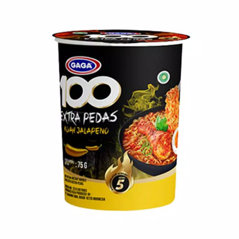 

Gaga 100 Extra Pedas Kuah Jalapeno Cup 75 gram