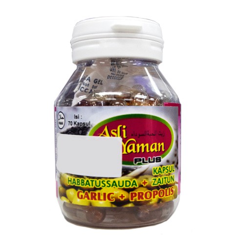 HERBAL KESEHATAN HABBATUSSAUDA ASLI YAMAN PLUS 4IN1, ISI 70 CAPSUL