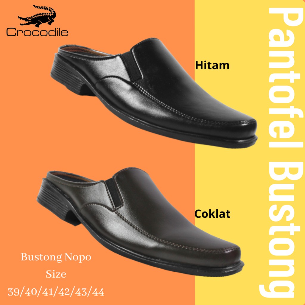 SM88 - COD!! Sepatu Pantofel Pria Crocodile Bustong Nopo Slop Formal Tanpa Tali Keren Kerja Cowok