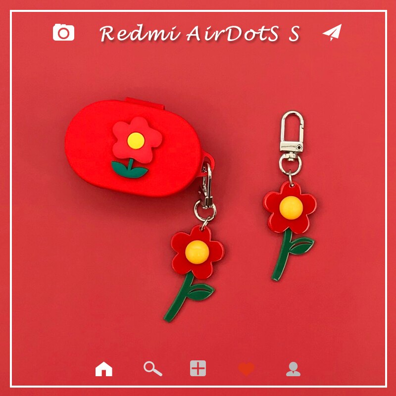 Soft Case Silikon Motif Bunga Untuk Earphone Tws Bluetooth Xiaomi Redmi Airdots 2