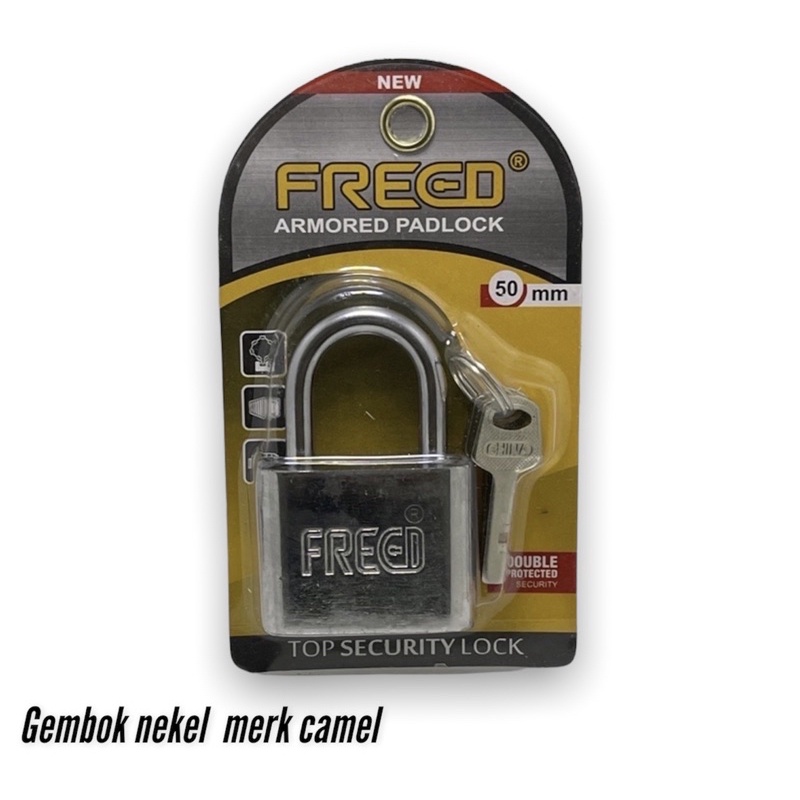 Gembok nekel leher pendek 30mm - 60mm Freed