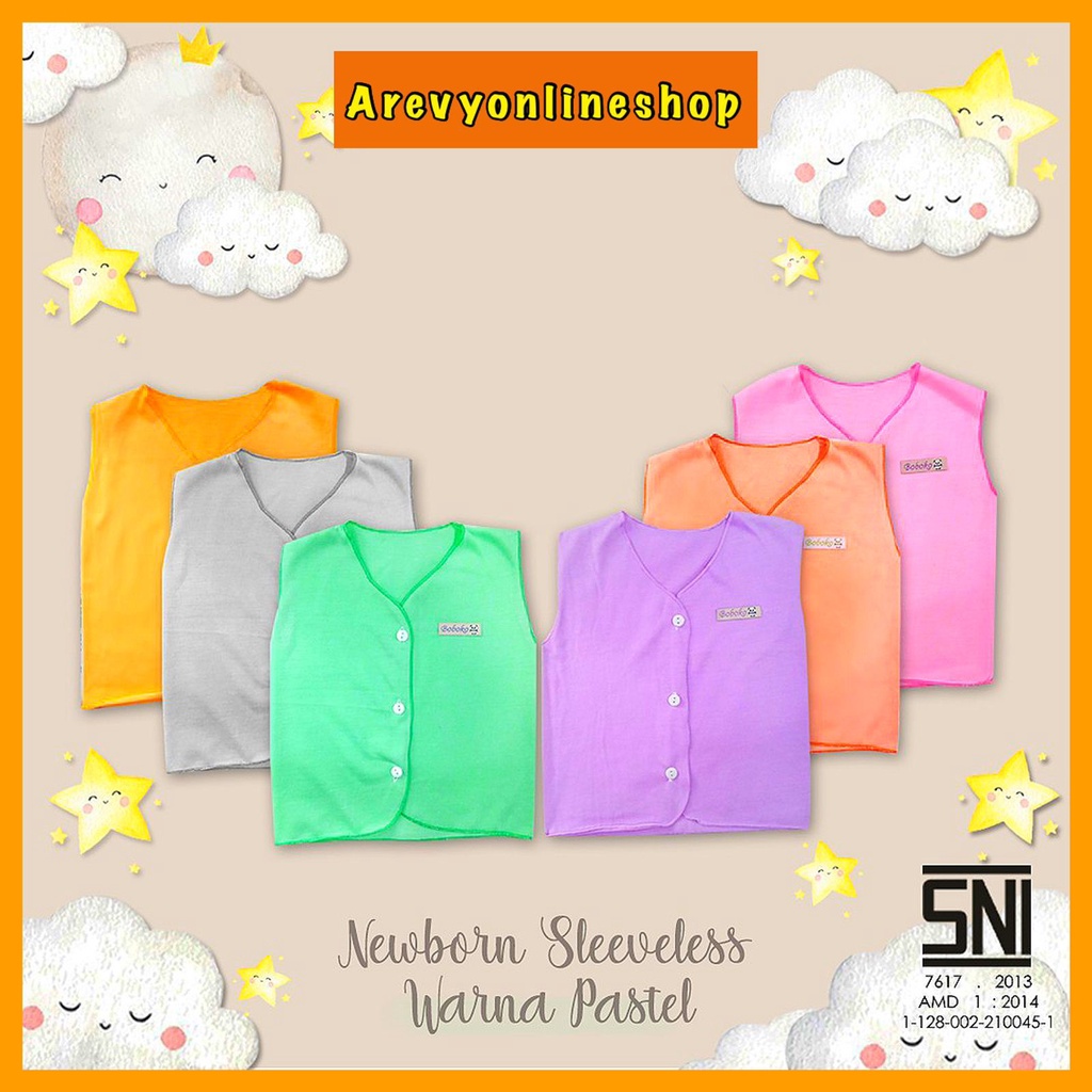 1 Pcs Baju Kutung Bayi Kemeja Piyama Bayi SNI Newborn 0-4 Bulan / Baju Bayi Polos Warna Pastel