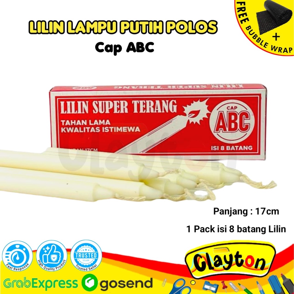 Jual Lilin Putih Lilin Mati Lampu Cap Abc Lilin Batangan Putih Isi Panjang Cm Shopee