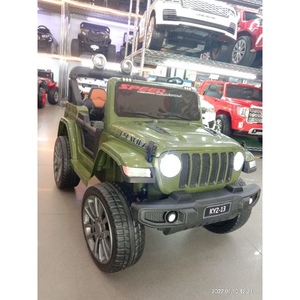 Mobil Aki jeep Anak Rubicon Style Ban Karet Kyz13