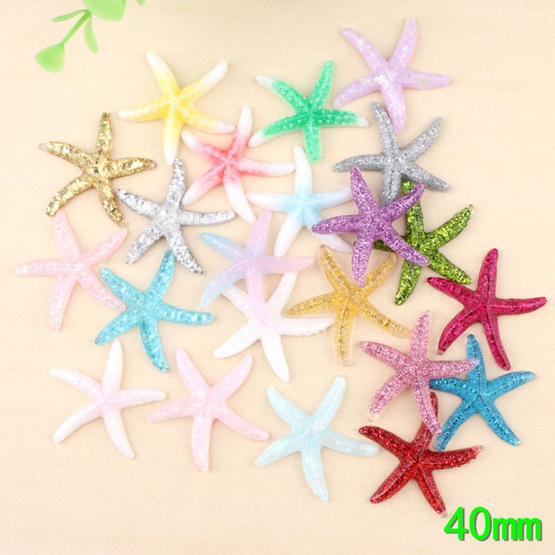 Siy 10 Pcs Ornamen Bintang Laut 40mm Bahan Resin Untuk Dekorasi Casing Handphonescrapbook Diy