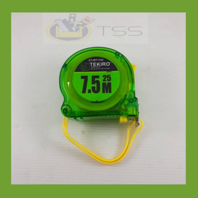 TEKIRO Meteran 7.5M 7.5 Meter Transparan / Measuring Tape / Roll Matic Mater 7,5 M