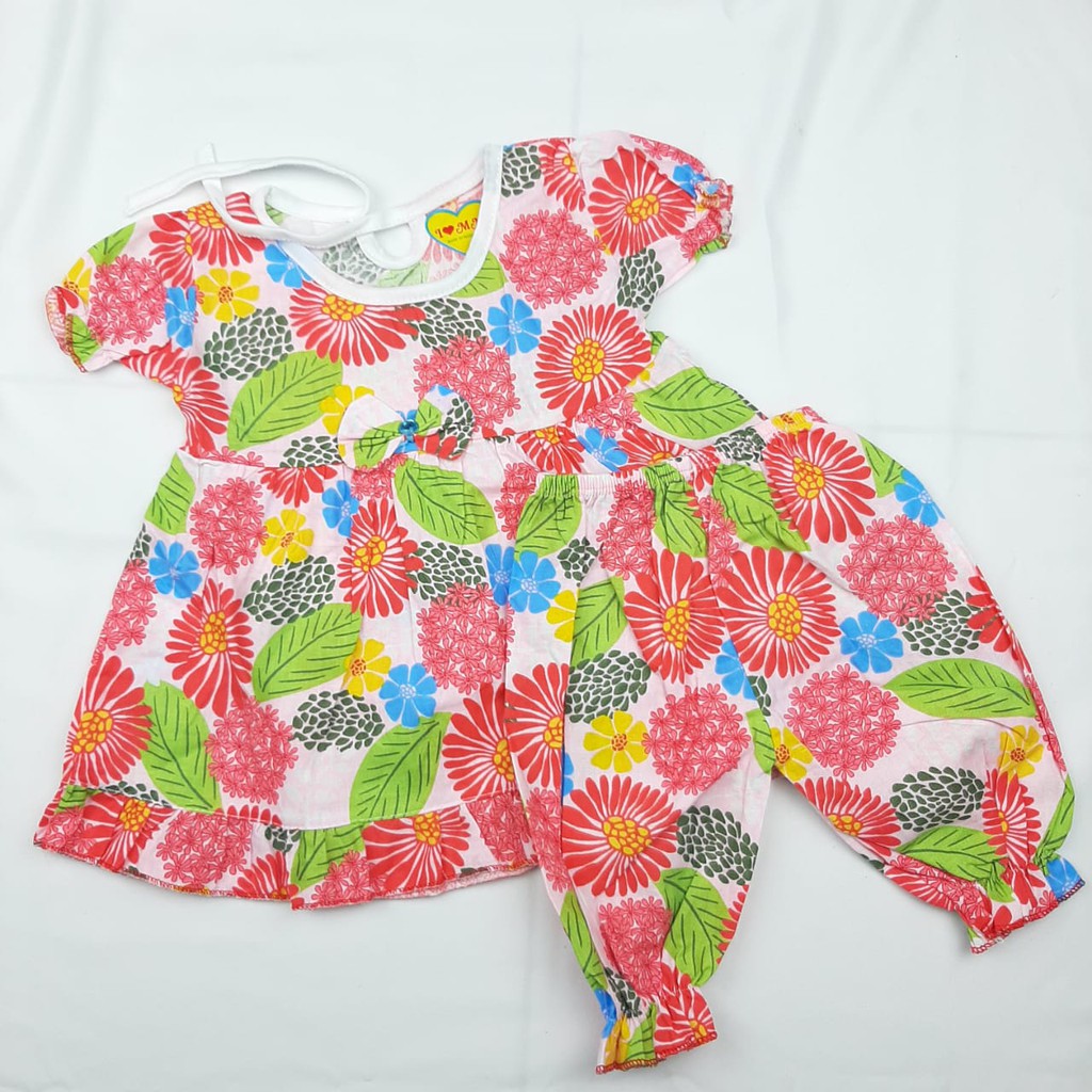 Setelan Baby Berry 0-12 Bulan Baju dan Celana Pop New Born Set Tidur Perempuan Lengan