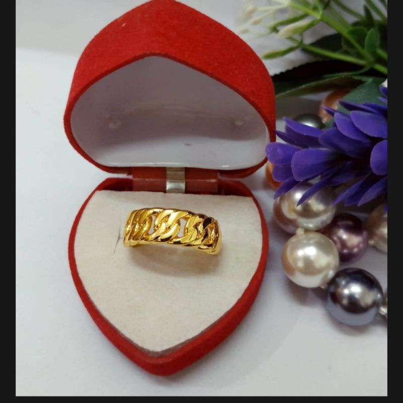 cincin rantai 03, cincin perhiasan fashion wanita terbaru, perhiasan mirip mas asli, perhiasan berlapis emas 24 k, cincin wanita import, cincin pasangan tunangan,cincin korea