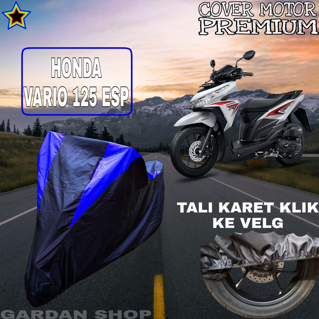 Sarung Motor HONDA VARIO 125 ESP Hitam BIRU Body Cover Honda PREMIUM