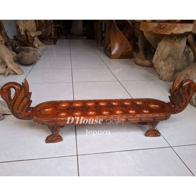 Dakon/Congklak burung angsa kayu trembesi natural