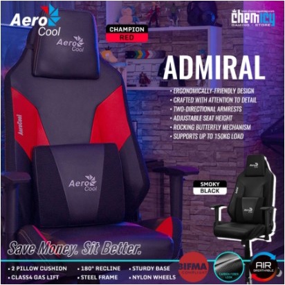 AeroCool Admiral Gaming Chair - CHAMPION RED