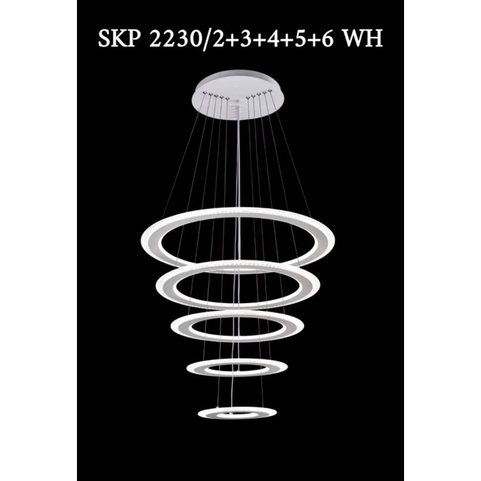 Lampu gantung minimalis ruang tamu 5 susun Putih SKP2230 WH