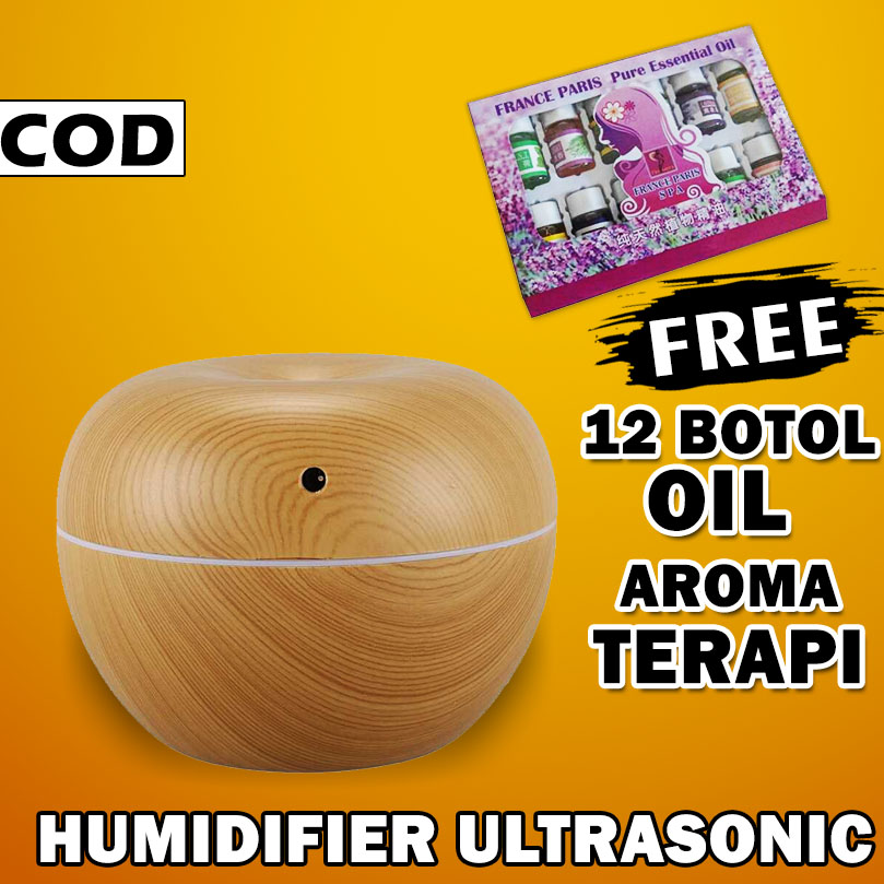 Humidifier Diffuser Aromaterapi Essential Oil Aromatherapy Disfuser Ultrasonic Pelembab Udara Pengharum Ruangan-Donat - Kayu