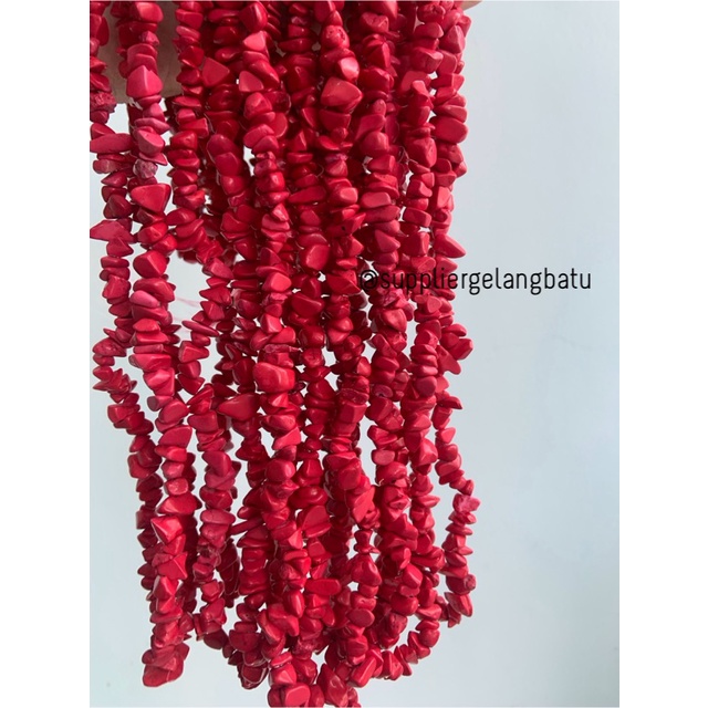 kerikil Batu alam RED turquoise pirus doff 1cm phyrus howlite merah