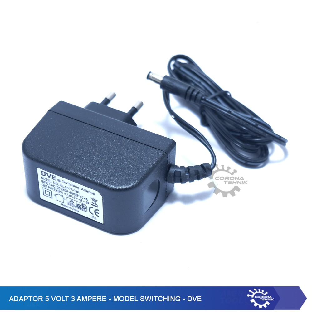 Adaptor 5 Volt 3 Ampere - Model Switching - DVE