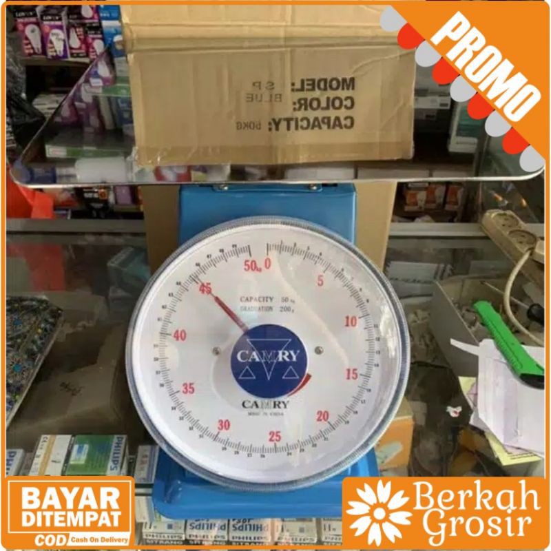 Timbangan Camry Duduk Jarum Analog Datar 50kg 60kg Laundry Buah