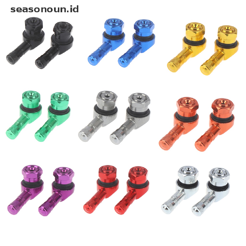 【seasonoun】 2PCS CNC Motorcycle 90 Degree Angle Wheel Tire Stem Tubeless Valve Aluminum .