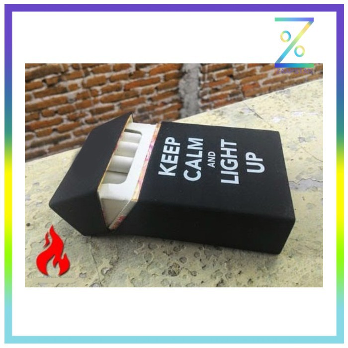 Cover Kotak Rokok Silicone Motif Keep Calm and light Up - Black