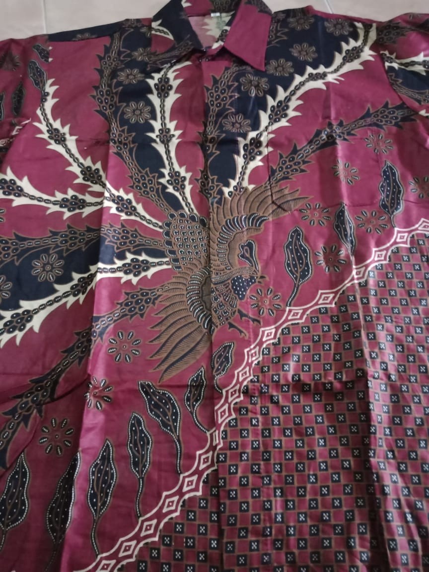 Kemeja Batik Pria Lengan Panjang Size M L Xl Xxl  Bswart Batik Hrb026 Kenongo Hem Panjang Pad