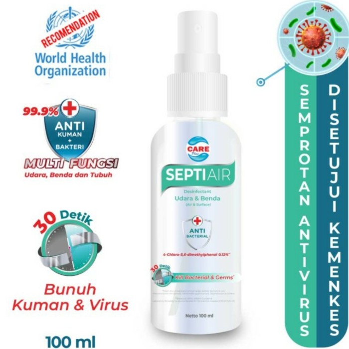 SEPTIAIR by Care Plus Desinfectant Udara dan Benda 100ml Disinfectant Multi Purpose Sanitizer Septi Air