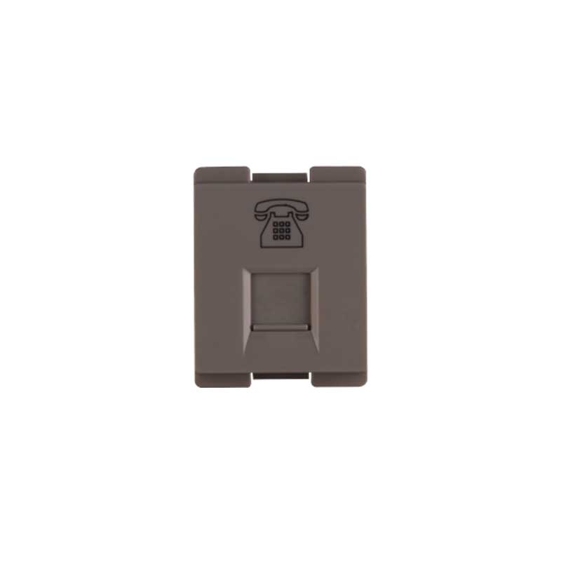 CRYSTAL 118 K8PH - Black 1/2 Device Telephone Outlet with Shutter Module NERO
