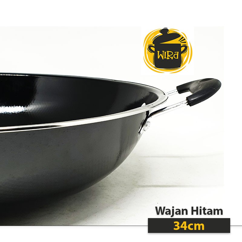 Ganom 34cm Wajan Anti Lengket Kuali Penggorengan Hitam Shopee Indonesia